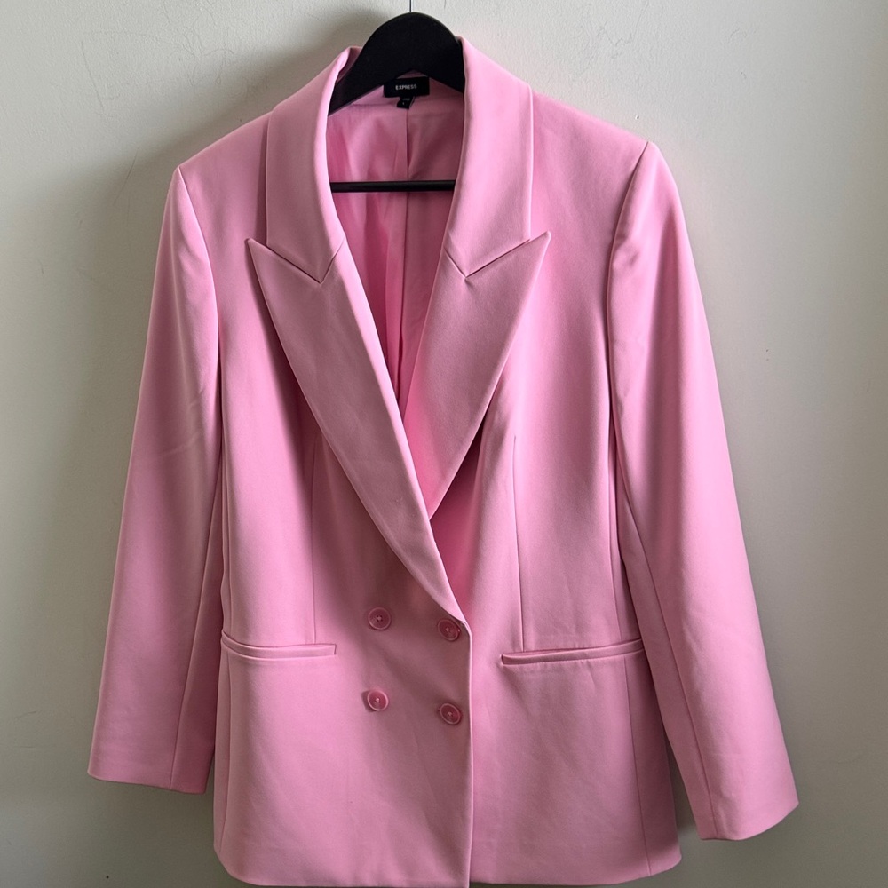 Express Blush Double-Breasted Blazer